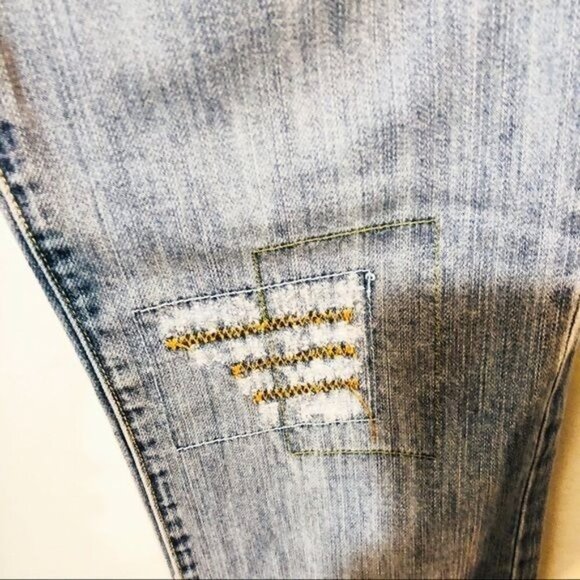 Seven 7 Women's Distressed Jeans Straight Leg Destroyed Denim Blue Size 29 - Picture 5 of 7